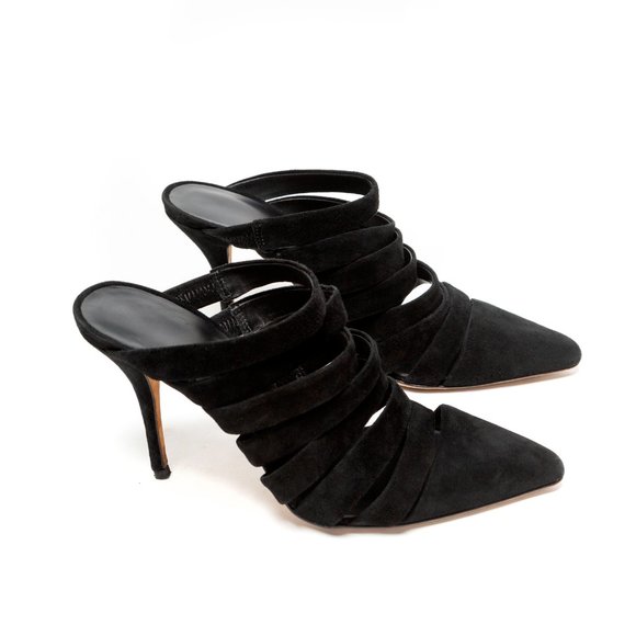 Alexander Wang Shoes - Alexander Wang Britt Strappy Black Suede Mule Heels